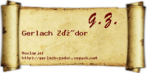 Gerlach Zádor névjegykártya